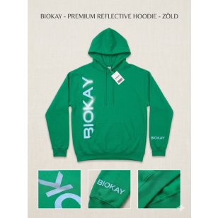 BIOKAY kapucnis zöld pulóver 