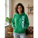 BIOKAY kapucnis zöld pulóver 