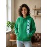 BIOKAY kapucnis zöld pulóver 